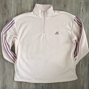 Adidas Light Pink and Purple Stripe Pullover